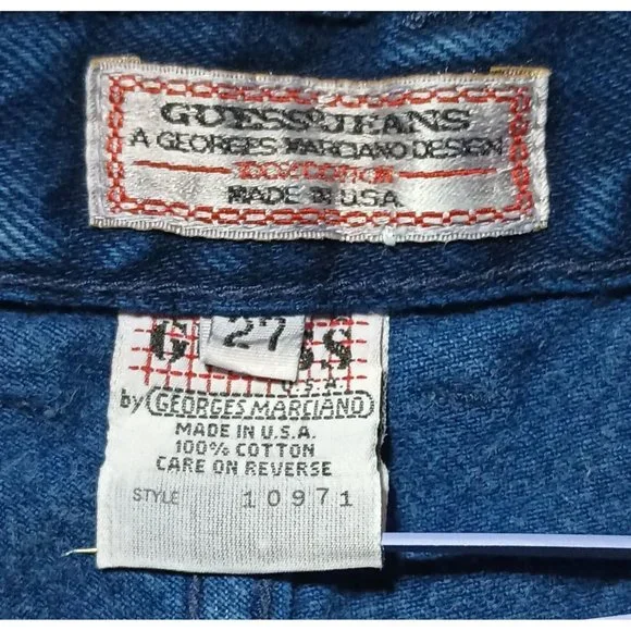 Vintage Guess Jean Shorts Womens Size 27 24 Blue Indigo Denim Georges Marciano D - Picture 6 of 7
